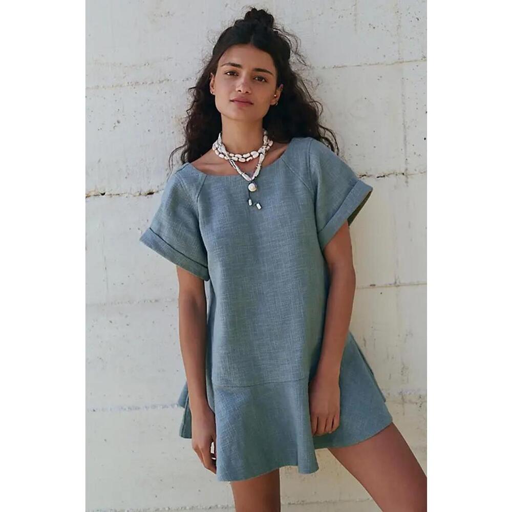 Free People‎ Free-est Remie Cotton Mini Dress in Summer Lily Pads SMALL NWT